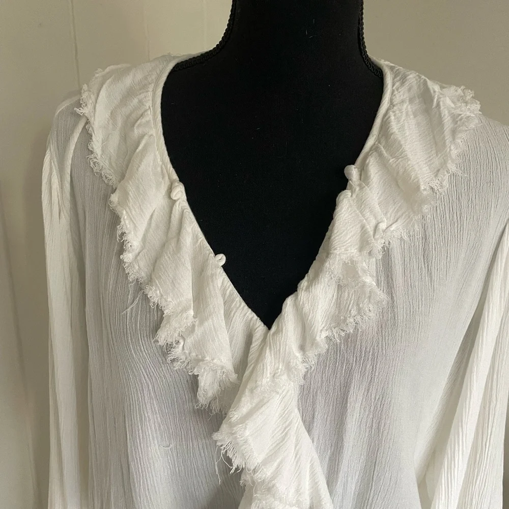 White Ruffled Boho Maxi Dress Fabulous!! - Picture 3 of 11